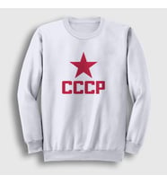 Presmono Unisex Beyaz Red CCCP Sovyetler Birliği Sweatshirt 267489tt (Beyaz)