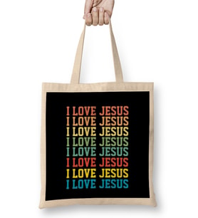 I Love Jesus Christian Bez Çanta Uzun Saplı