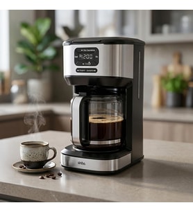 SCM-9042 Otomatik Filtre Kahve Makinesi, 14 Fincan 1.8L Cam Hazne, Taşma Önleyici, Zaman Ayarlı, Yıkanabilir Hazne