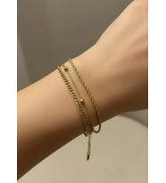Çelik Gold 3'lü Zincir Bileklik - 25-blk319
