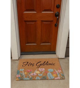 Valerine Life Renkli Gelincik Çiçekleri Hoş Geldiniz Kapı Önü Paspası 45x70cm