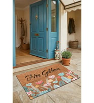 Valerine Life Kapı Önü Paspası 45x70cm Kaymaz Taban Dekoratif iç Dış Mekan Renkli Gelincik Çiçekleri