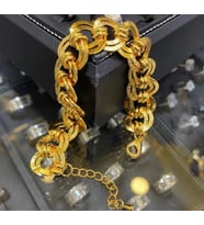 22 AYAR ALTINKAPLAMA KADIN GOLD ÖZEL TASARIM BİLEKLİK AYARLANABİLİR ZİNCİRİ MEVCUTTUR HER BİLEGE UYGUNDUR