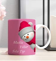 Kişiye Özel Yılbaşı Tasarımlı Beyaz Kupa