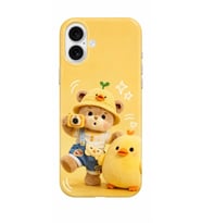 iPhone 16 Tiny Bear Collection Çift Katmanlı Essential Tough Telefon Kılıfı