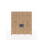 Arges Dolap 10 Raflı 2 Çekmeceli 3 Askılı 220x30x243 Çam-Çam/Antrasit