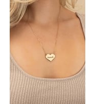Kişiye Özel 925 Ayar Gümüş Yazılı Kalp Kolye (Gold)