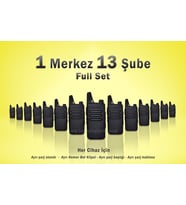 Çaycı Telsizi 1 Merkez 13 Şube Kulaklık Hediyeli Full Set (Siyah)