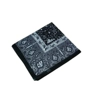 Mısırlı Eşarpları Büyük Boy Etnik Desenli Eşarp 120x120 cm (Siyah - Füme)