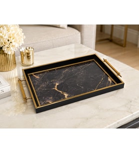 001 SİYAH ALTIN TEPSİ 50X31X4 CM