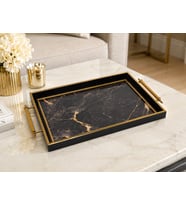 001 SİYAH ALTIN TEPSİ 50X31X4 CM
