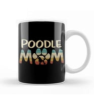 Poodle Mom Cute Funny Retro Dog Mom Kupa Bardak Porselen