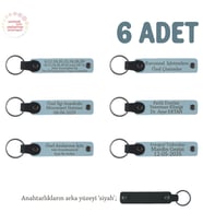 Gök Mavi & Siyah, Anaokulu Miniklerine İsimli Karne Hatırası Anahtarlık 6’lı Set, Hediyelik Anı (Gök Mavisi)
