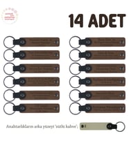 Kahverengi & S.Kahve, Bebek Ziyaretine Gelenlere Hediyelik İsim Mesaj Yazılabilen, 14'lü Anahtarlık (Açık Kahve)