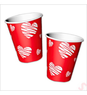 Love Karton Bardak -  8 Adet