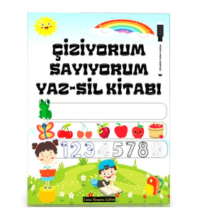 Çiziyorum-Sayıyorum YAZ-SİL Kitabı (Okul Öncesi ve Birinci Sınıflar İçin)