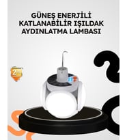 Güneş Enerjili Katlanabilir 5 Kanatlı Solar Bahçe Lambası