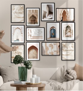 Çerçeve Görünümlü Mdf Tablo Seti Soyut İskandinav Minimalist 12 Parça Soyut