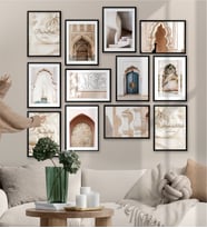 Çerçeve Görünümlü Mdf Tablo Seti Soyut İskandinav Minimalist 12 Parça Soyut