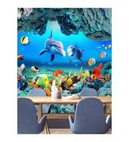 Dreamwall Denizaltı Balıklar Desenli Isı Ve Ses Yalıtımlı Sağlıklı Tekstil Duvar Kağıdı (Çok Renkli)