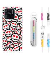 Xiaomi Redmi Note 7 8 9 Pro 10 2022 10 Pro 10S Kılıf Kablo Koruma Spiral Silikon Gülen Surat 1774