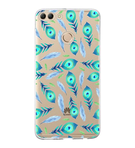 PrintiFy Huawei Y9 2018 ile Uyumlu 1mm Slim Fit Nazar Boncuğu 3 Baskılı Şeffaf  Kılıf