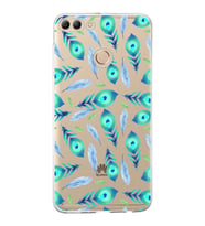 PrintiFy Huawei Y9 2018 ile Uyumlu 1mm Slim Fit Nazar Boncuğu 3 Baskılı Şeffaf  Kılıf