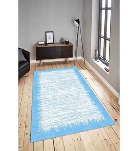 Dijital Baskılı Yıkanabilir Kaymaz Modern Renkli Salon Halısı Mutfak Halısı Yolluk ND-HY-1135 (Mavi)