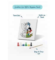 En Tatlı Annem Yazılı Eğitici Boyama Tuvali – Şövalesiz Boya Seti 20x20 cm