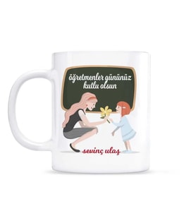 Öğretmenler Gününe Özel İsimli Kupa Bardak