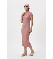 Modern Fit Sıfır Kol Yarım Balıkçı Yaka Triko Elbise