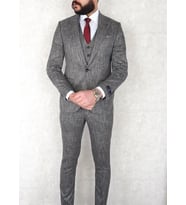 Jan Carlucci Slimfit Yelekli Drop 6 Takım (Gri)