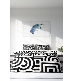 Çift Kişilik ( Lastikli Çarşaflı ) %100 Pamuk Saten Nevresim Takımı Geometric Mixed