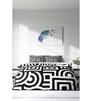 Çift Kişilik ( Lastikli Çarşaflı ) %100 Pamuk Saten Nevresim Takımı Geometric Mixed