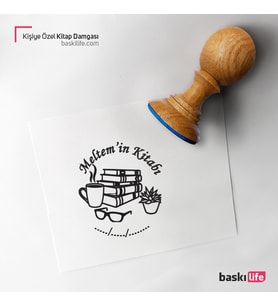 Kahve Kişiye Özel Kitap Damgası Kitap Mührü Kaşe Kitap Mühür Özel Damga 464