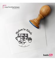 Kahve Kişiye Özel Kitap Damgası Kitap Mührü Kaşe Kitap Mühür Özel Damga 464