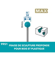 Dremel,Bosch Max Power Carving Bilye Şekilli Elektrikli Oyma Ucu (9951) (Standart)
