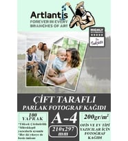 Fotoğraf Baskı Kağıdı A-4 200 Gr/m2 100'lü 1 Paket A4 Fotoğraf Kağıdı Ofis Ve Ev Tipi Mürekkepli Yazıcılar İçin (Beyaz)