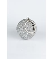 Silver Yuvarlak Kristal Taşlı Abiye Gece Çanta