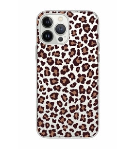 Iphone 15 Pro Uyumlu Leopar Desenli Şeffaf Telefon Kılıfı