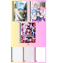 re zero 3 adet defter A4 büyük boy 72 sayfa çizgili_kareli_çizgisiz defter seti