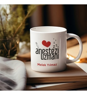 Kişiye Özel Seramik Anestezi Uzmanı Kupa Bardak (Beyaz)