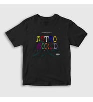 Presmono Unisex Çocuk Siyah Roller Coaster Astroworld Travis Scott T-Shirt 43061tt