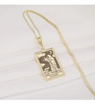 Kişiye Özel The Hermit Tarot Kolye 925K Gümüş (Gold)