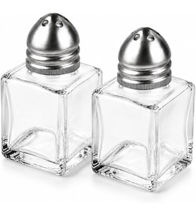 Mini Cam Tuzluk Biberlik Seti Kare Baharatlık Paslanmaz Çelik Kapaklı Şeffaf Cam Sofra Tuzluk Baharat Kabı Modern Dekoratif Tuzluk Biberlik Takımı (2)