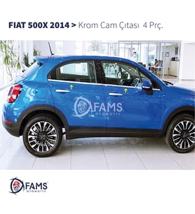 Fiat 500X Krom Cam Çıtası 4 parça 2014 ve üzeri Paslanmaz Çelik