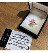 LOTUS ÇİÇEĞİ YÜZÜK -  925 AYAR GÜMÜŞ YÜZÜK (Pembe)