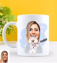BK Gift Kişiye Özel Karikatürlü Sevimli Köpek Beyaz Kupa Bardak