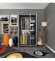 Kenzlife gardırop 3 kapılı kapaklı guzmanya gri 173*90*42 gardolap dolap ofis (Karışık)