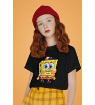 Tatlı Süngerbob Baskılı Unisex Çizgi Film Çocuk Tişört (1-12 Yaş)